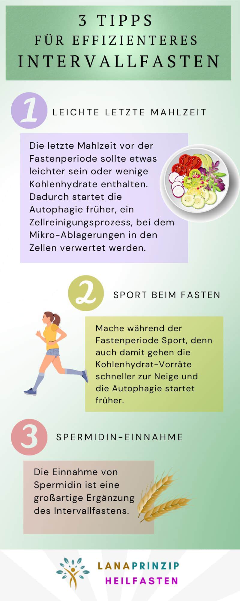 Eine Infografik, die das Intervallfasten erklärt