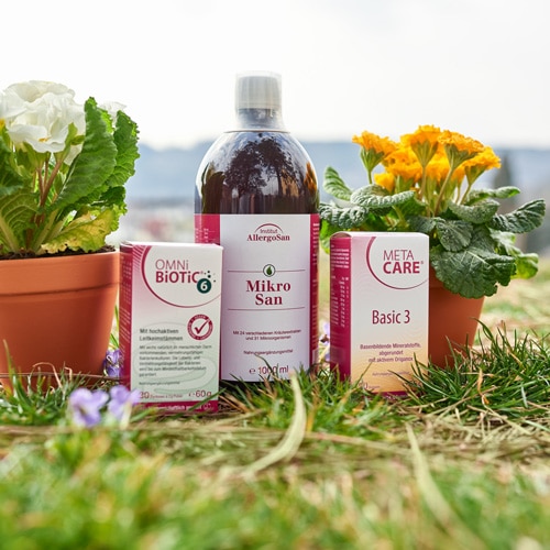 Drei Mikrosan Produkte vom Institut AllergoSan